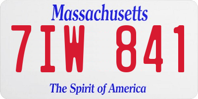 MA license plate 7IW841