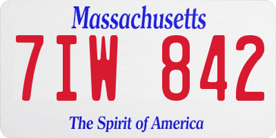 MA license plate 7IW842