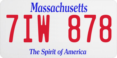 MA license plate 7IW878