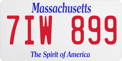 MA license plate 7IW899