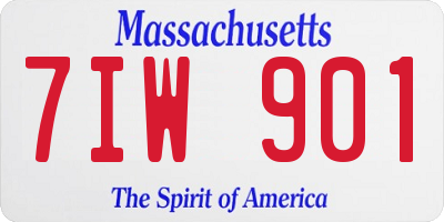 MA license plate 7IW901