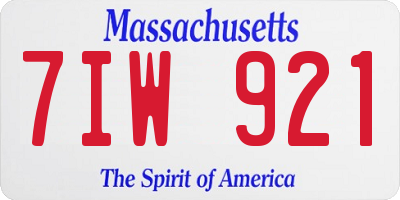 MA license plate 7IW921