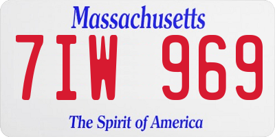 MA license plate 7IW969