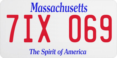 MA license plate 7IX069