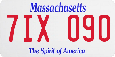 MA license plate 7IX090