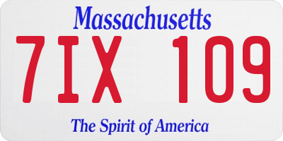 MA license plate 7IX109