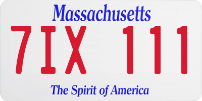 MA license plate 7IX111