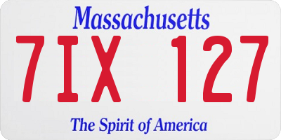 MA license plate 7IX127
