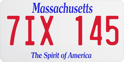 MA license plate 7IX145