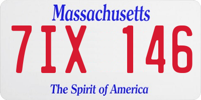 MA license plate 7IX146