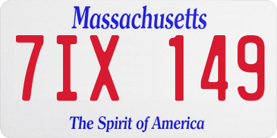 MA license plate 7IX149