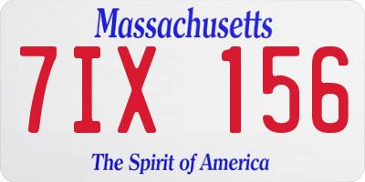 MA license plate 7IX156