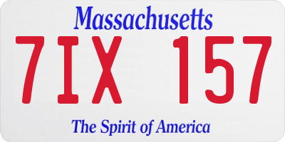 MA license plate 7IX157