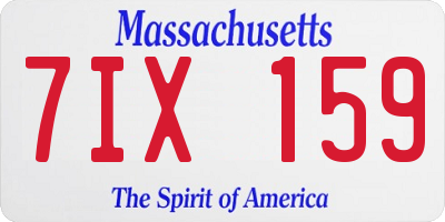 MA license plate 7IX159