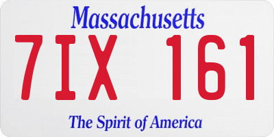 MA license plate 7IX161