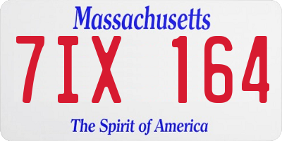 MA license plate 7IX164