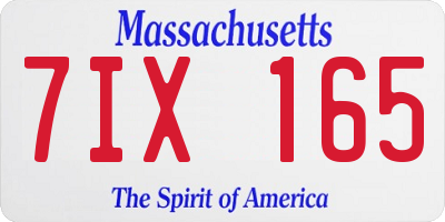 MA license plate 7IX165