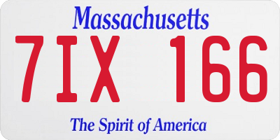MA license plate 7IX166