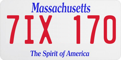 MA license plate 7IX170
