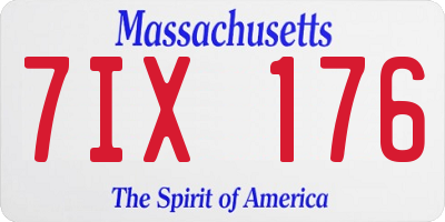 MA license plate 7IX176