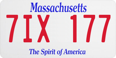 MA license plate 7IX177