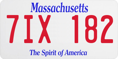 MA license plate 7IX182