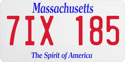 MA license plate 7IX185