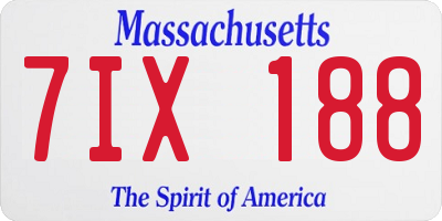 MA license plate 7IX188