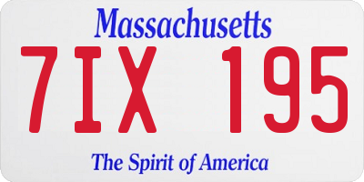 MA license plate 7IX195