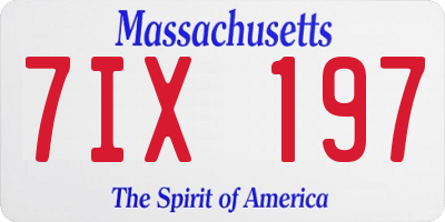 MA license plate 7IX197