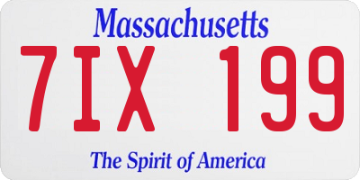 MA license plate 7IX199