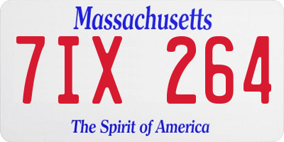 MA license plate 7IX264