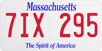 MA license plate 7IX295