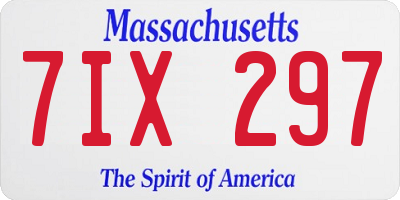 MA license plate 7IX297