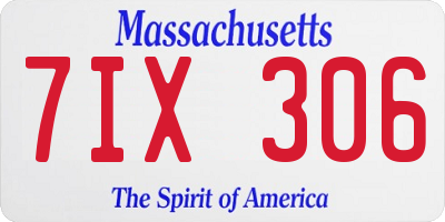 MA license plate 7IX306
