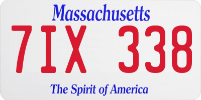 MA license plate 7IX338