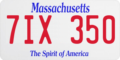 MA license plate 7IX350