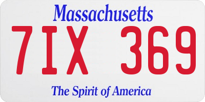 MA license plate 7IX369