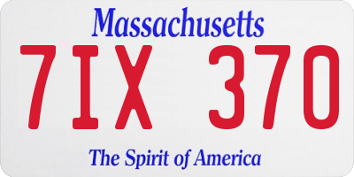MA license plate 7IX370