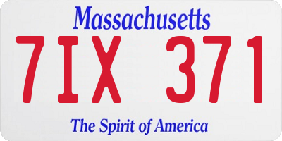 MA license plate 7IX371