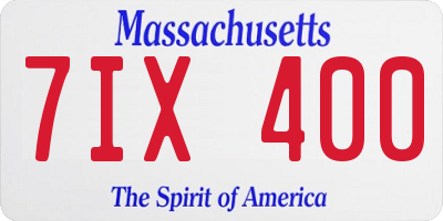 MA license plate 7IX400