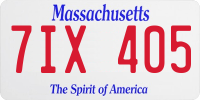 MA license plate 7IX405