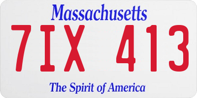 MA license plate 7IX413
