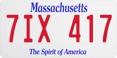 MA license plate 7IX417