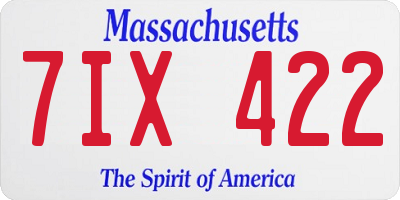 MA license plate 7IX422