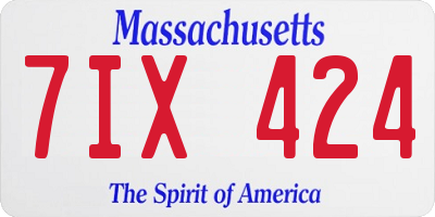 MA license plate 7IX424