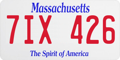 MA license plate 7IX426