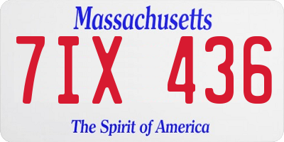 MA license plate 7IX436
