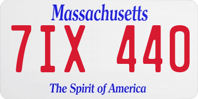 MA license plate 7IX440