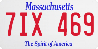 MA license plate 7IX469